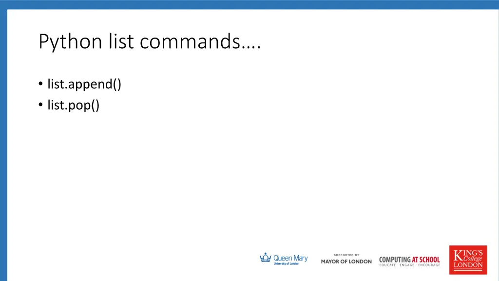 python list commands