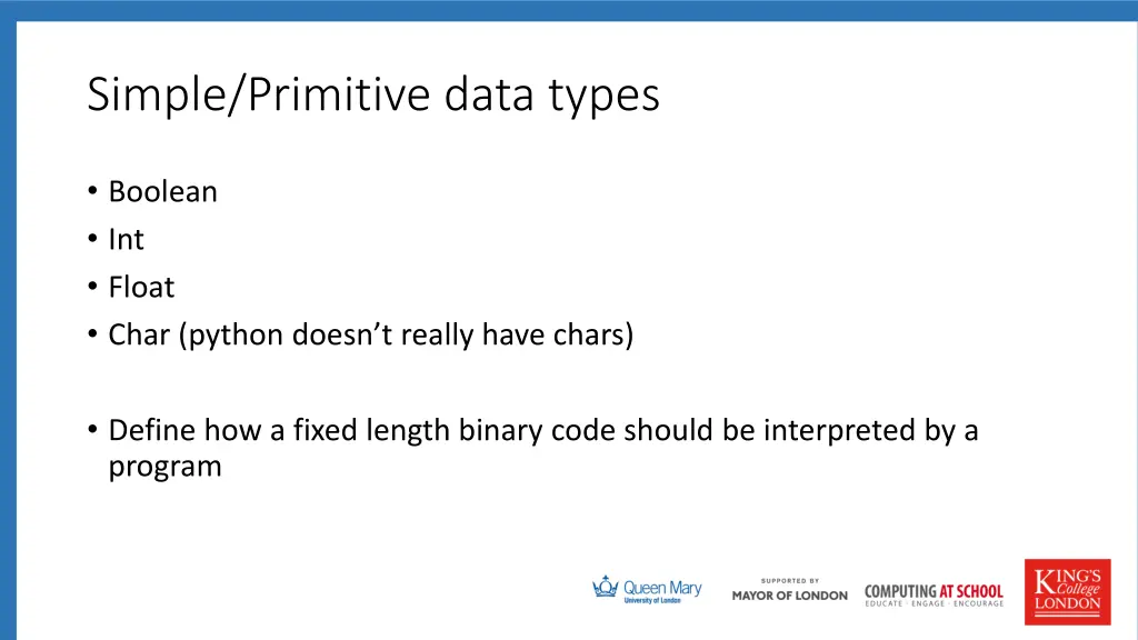 simple primitive data types