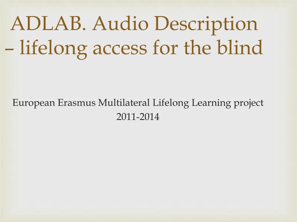 adlab audio description lifelong access