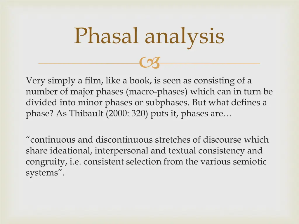 phasal analysis