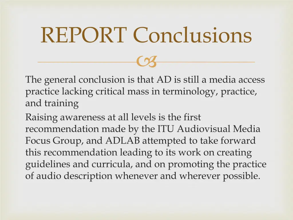 report conclusions