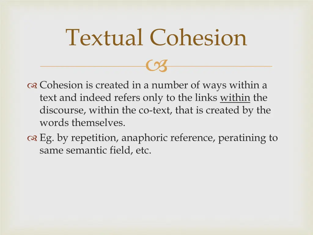 textual cohesion