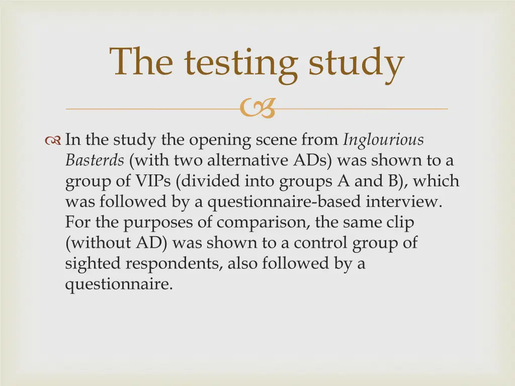 the testing study