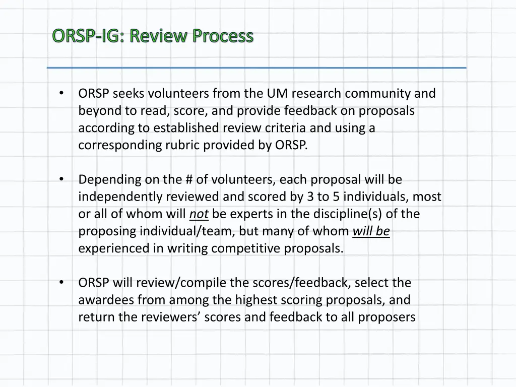 orsp ig review process