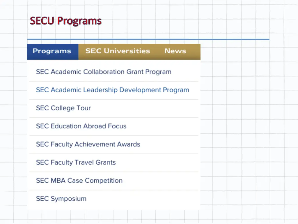 secu programs