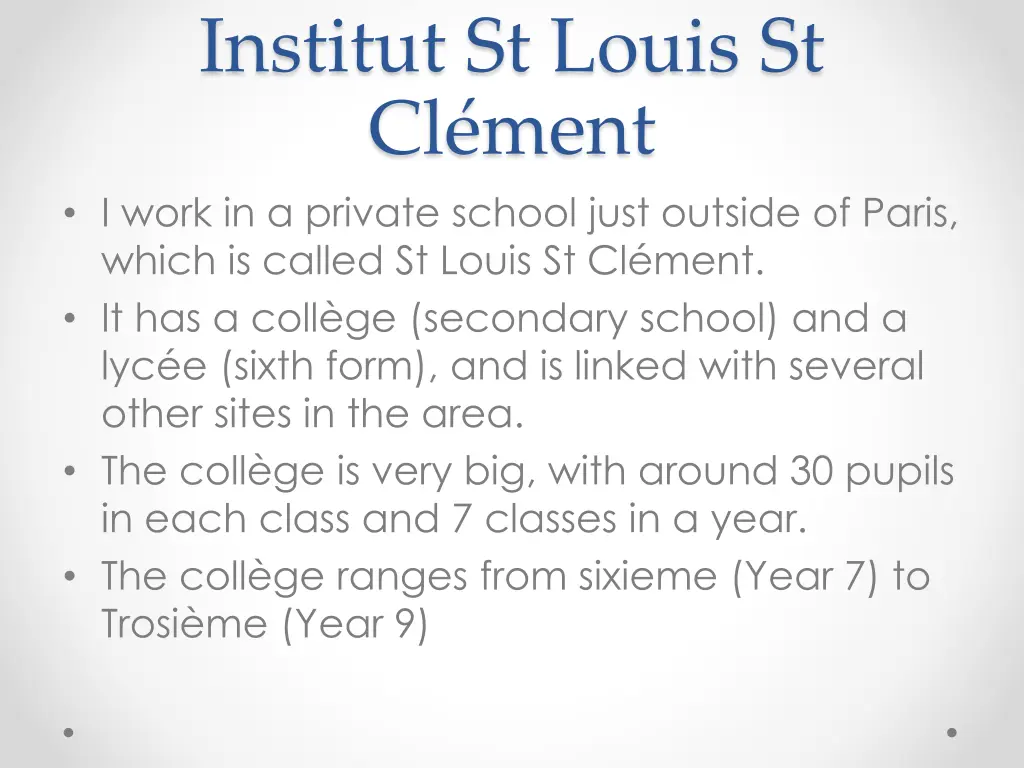 institut st louis st cl ment i work in a private