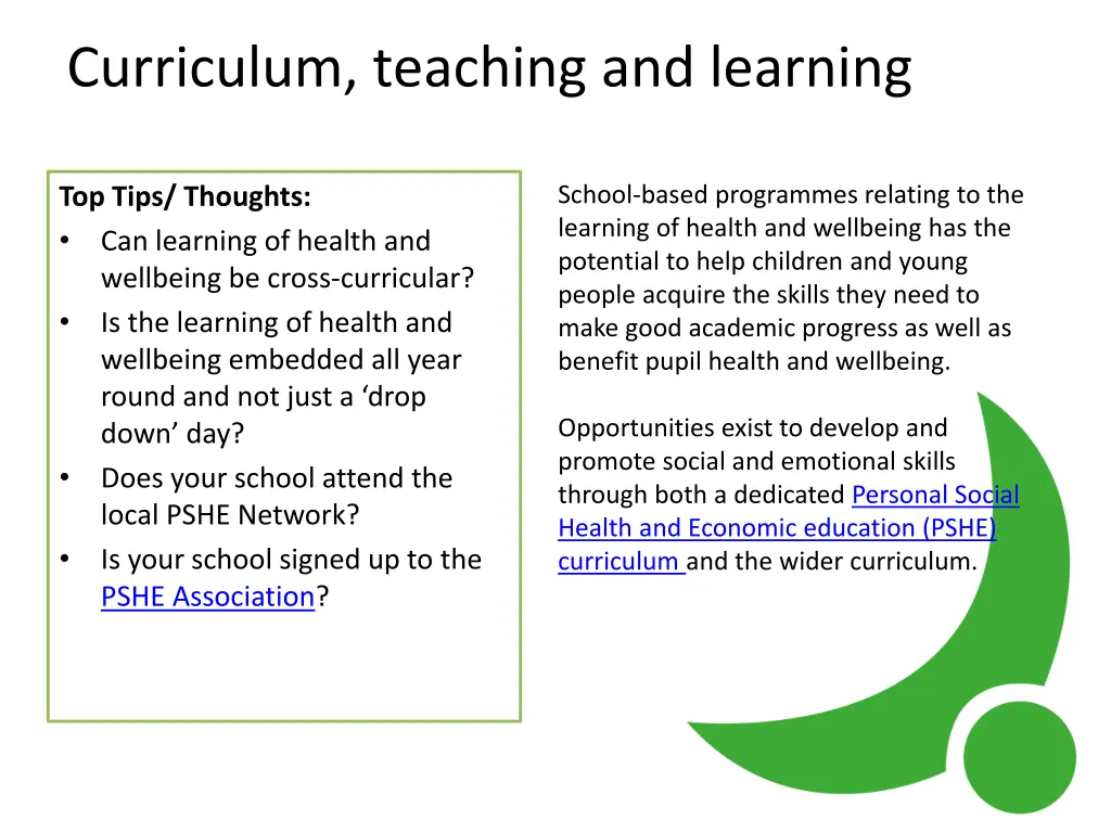 curriculum teaching and learning