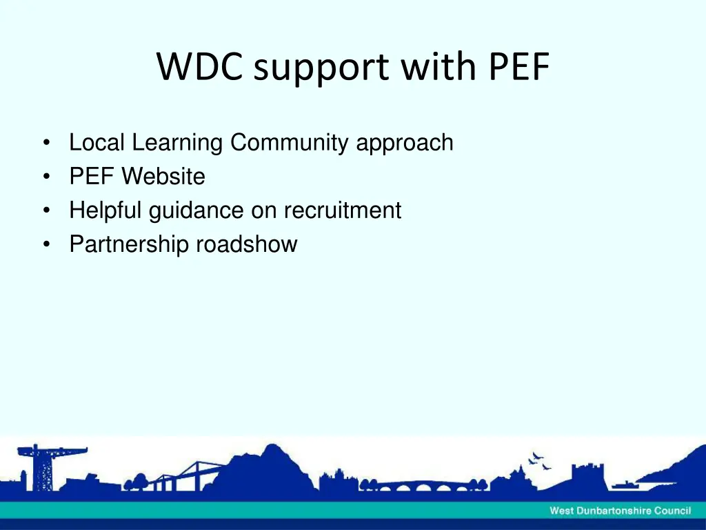 wdc support with pef