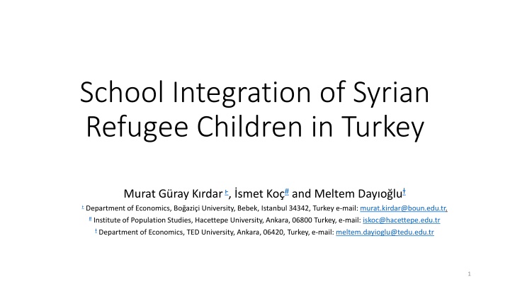 school integration of syrian refugee children