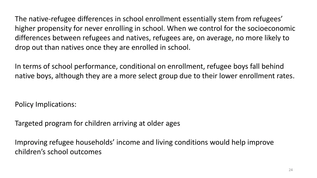 the native refugee differences in school