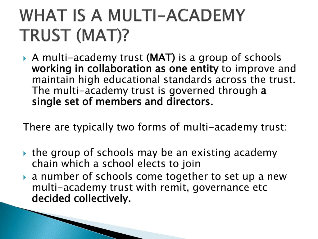 a multi academy trust mat working