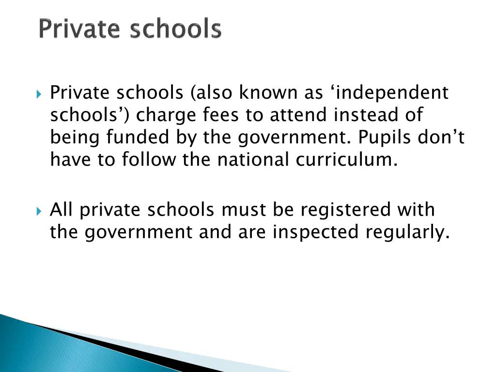 private schools also known as independent schools