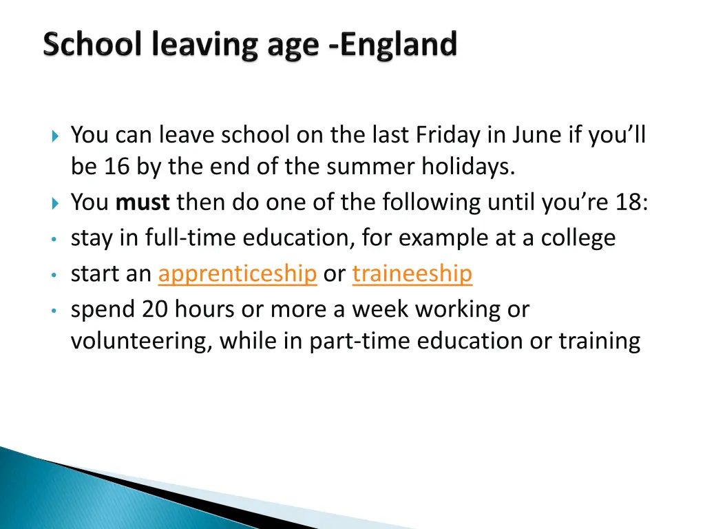 you can leave school on the last friday in june