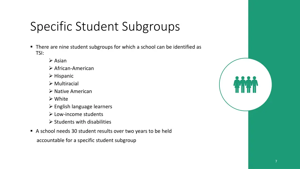 specific student subgroups