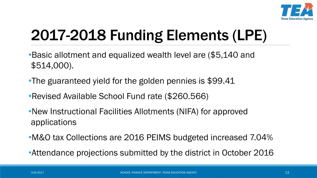 2017 2018 funding elements lpe