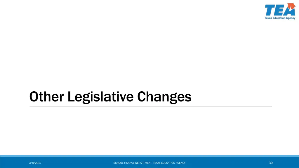 other legislative changes