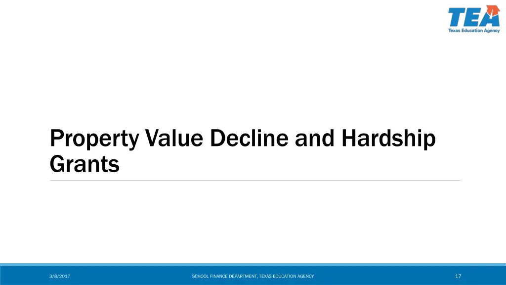 property value decline and hardship grants