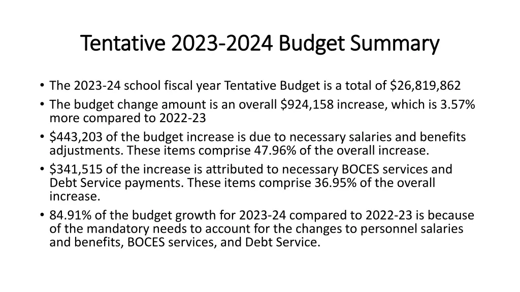 tentative 2023 tentative 2023 2024 budget summary