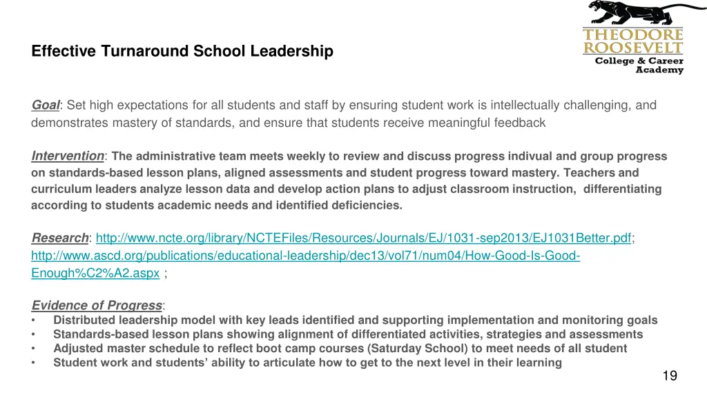 effective turnaround school leadership