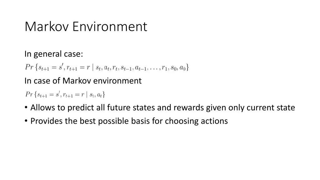 markov environment