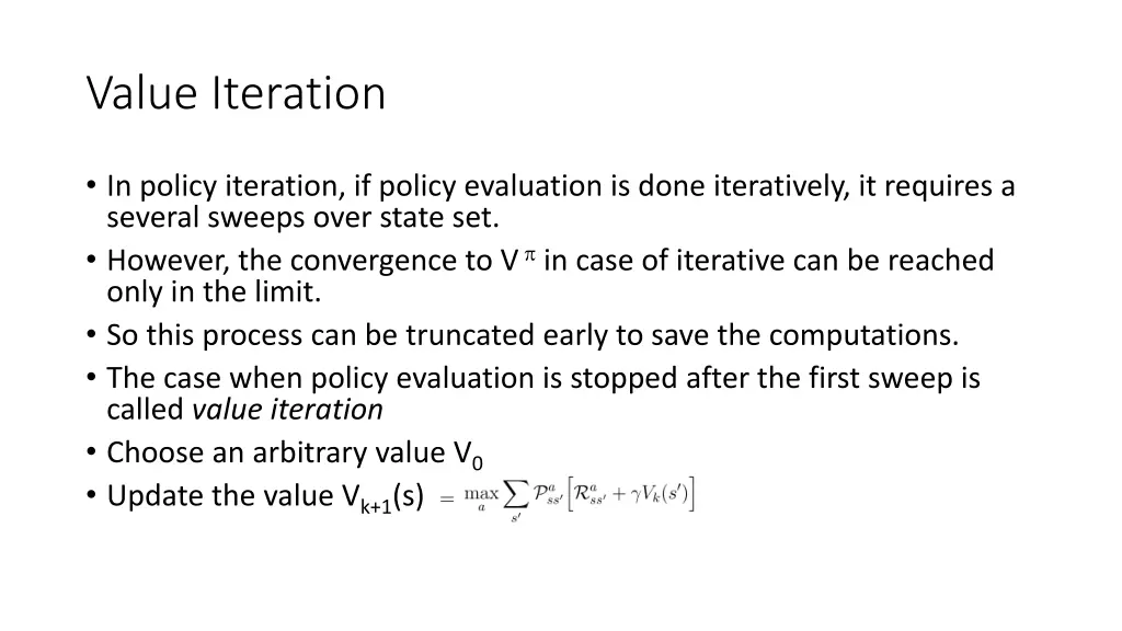 value iteration