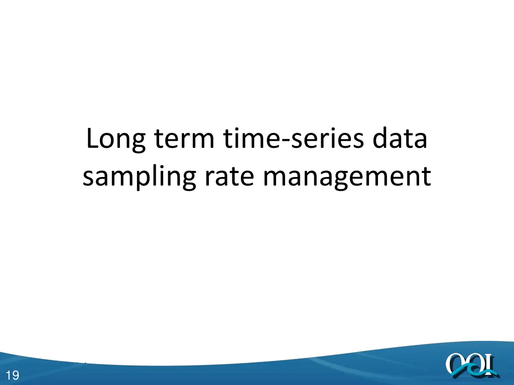 long term time series data sampling rate