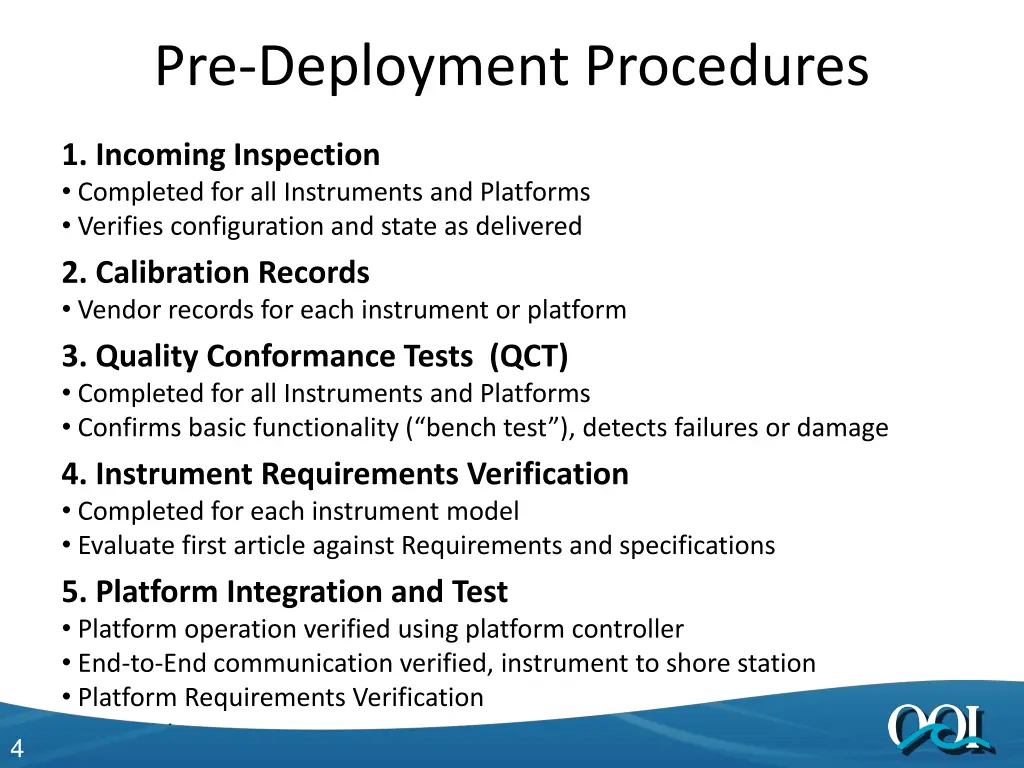 pre deployment procedures