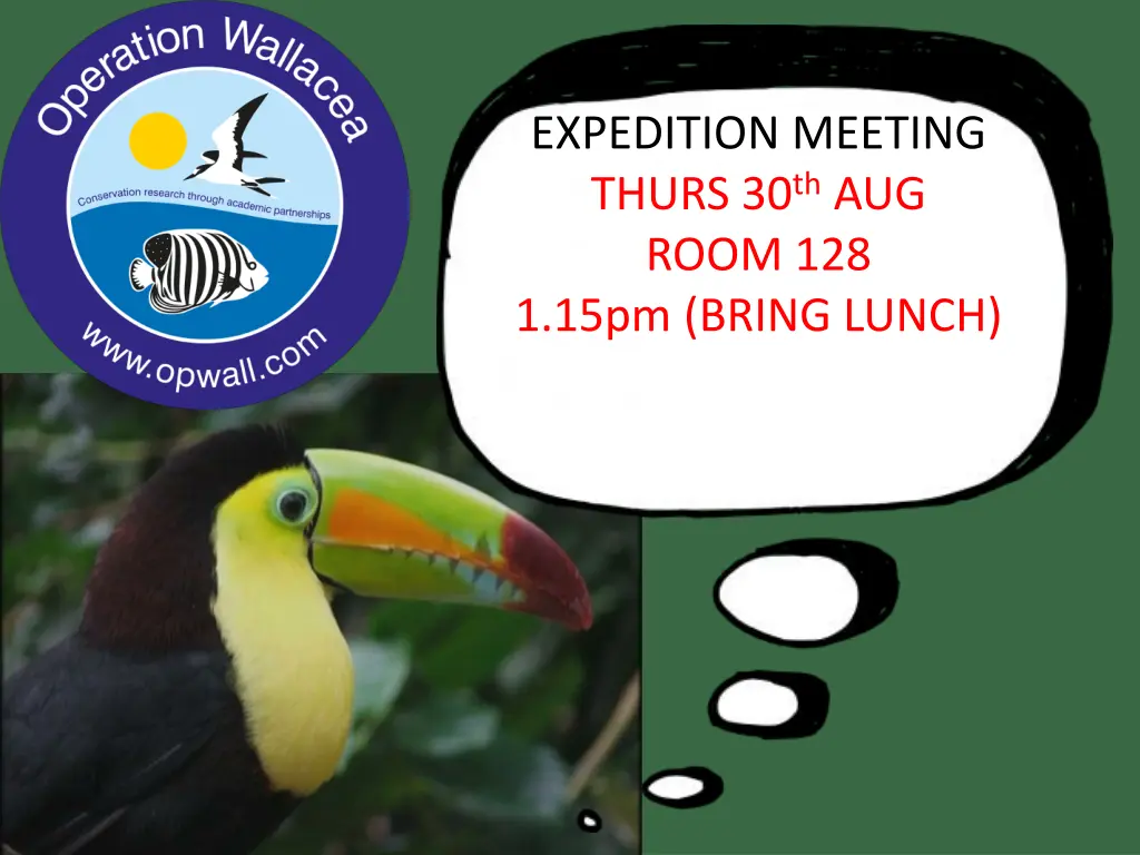 expedition meeting thurs 30 th aug room