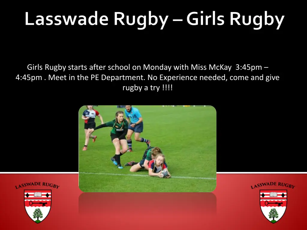 girls rugby starts after school on monday with