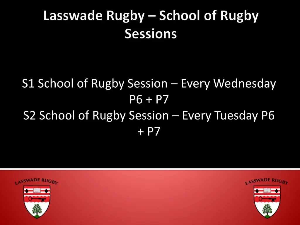 s1 school of rugby session every wednesday