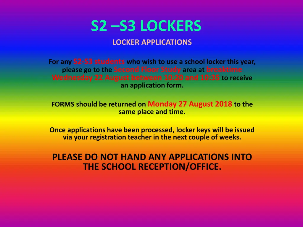 s2 s3 lockers locker applications