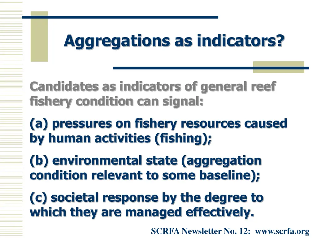 aggregations as indicators