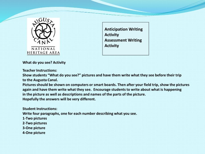 anticipation writing activity assessment writing