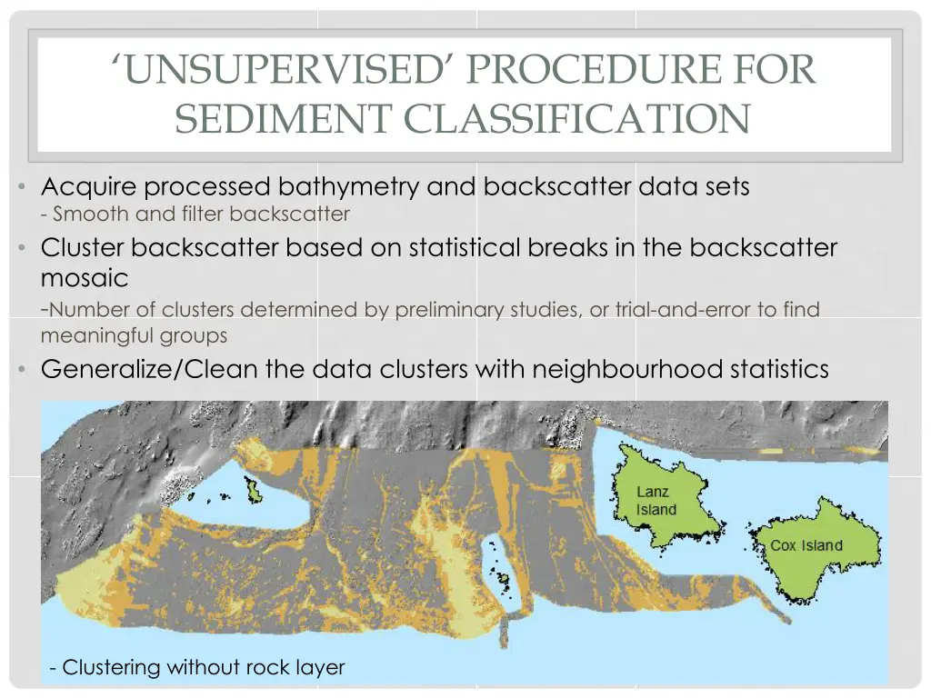 unsupervised procedure for sediment classification