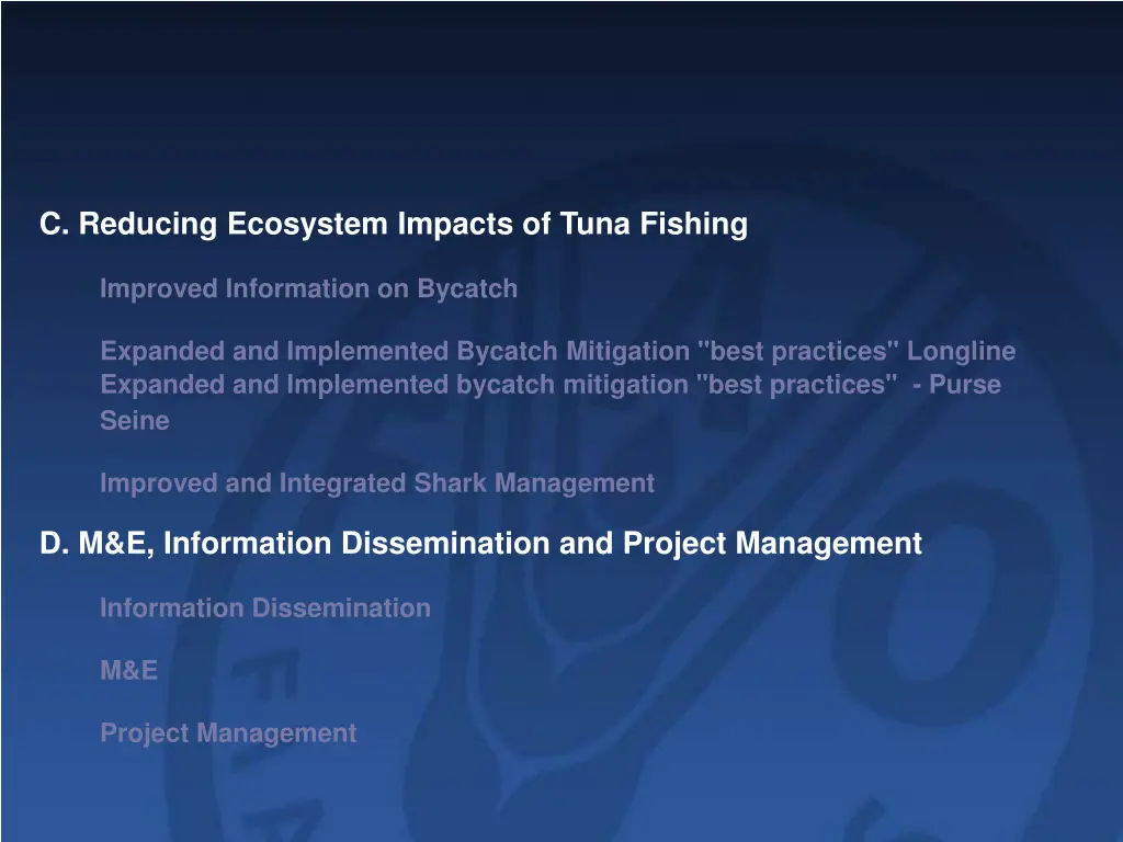 c reducing ecosystem impacts of tuna fishing