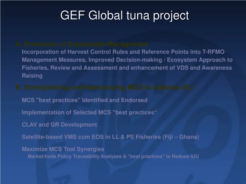 gef global tuna project