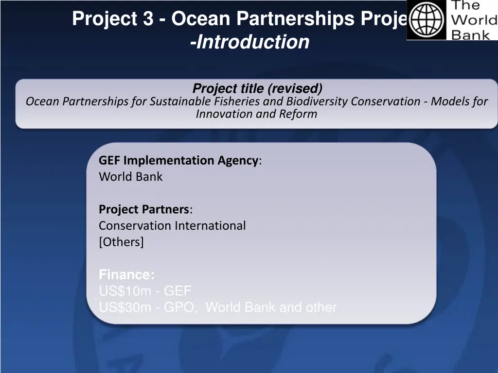 project 3 ocean partnerships project introduction