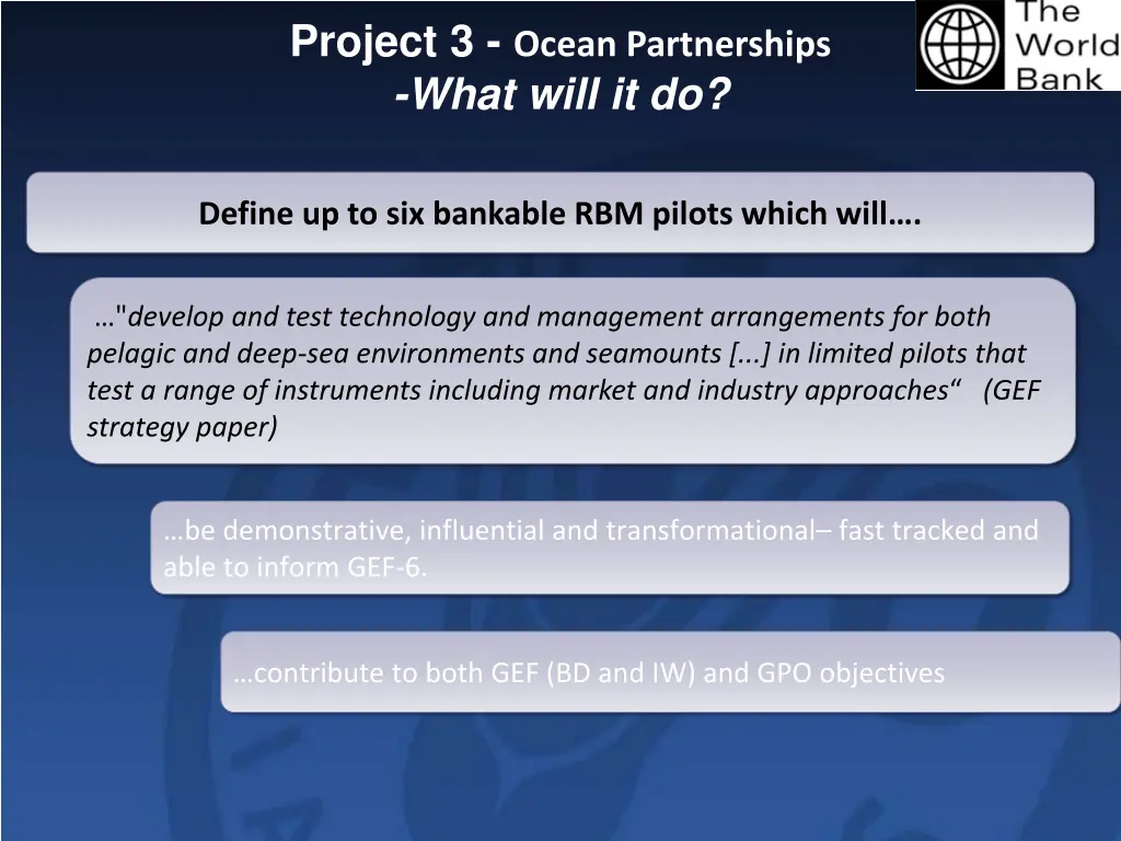 project 3 ocean partnerships what will it do