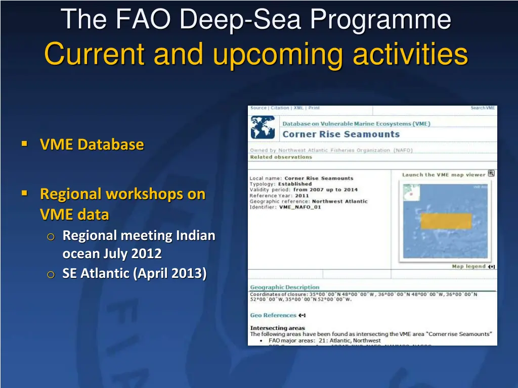 the fao deep sea programme current and upcoming 1