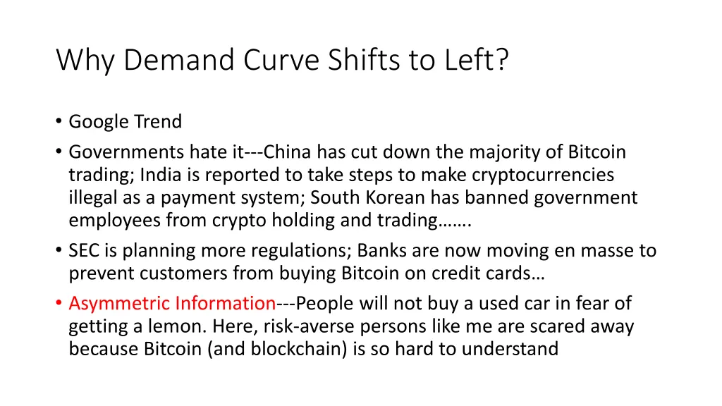 why demand curve shifts to left