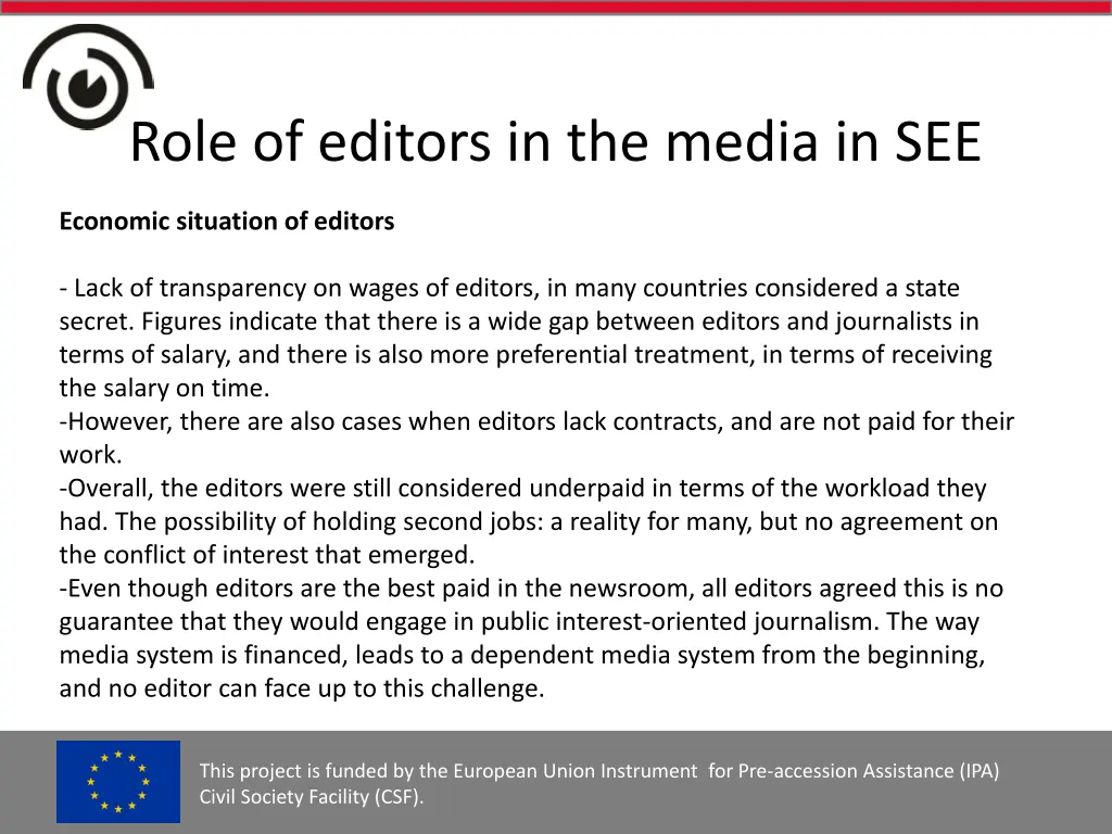 role of editors in the media in see 5