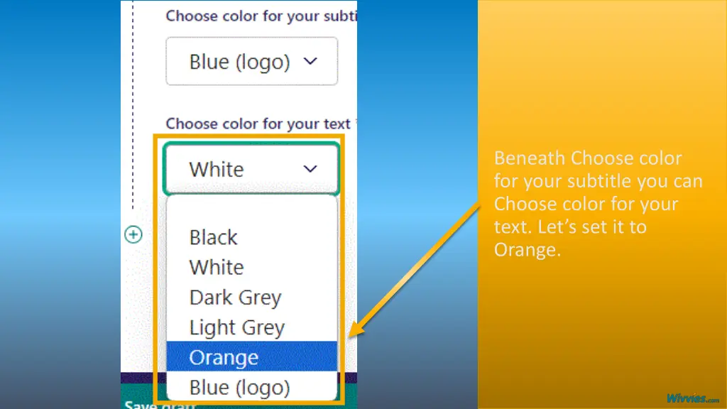 beneath choose color for your subtitle