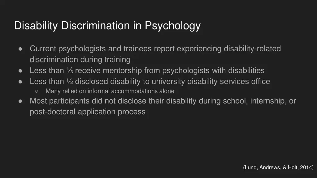 disability discrimination in psychology