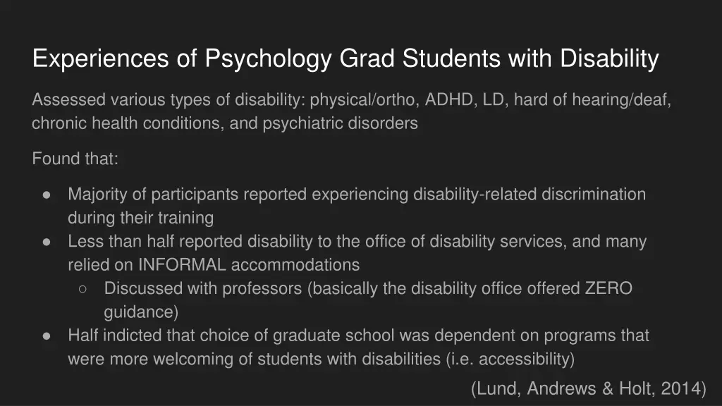 experiences of psychology grad students with