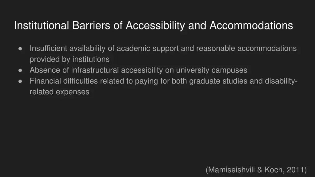 institutional barriers of accessibility