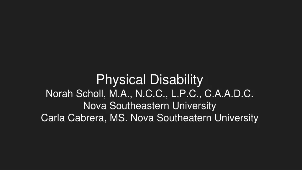 physical disability norah scholl