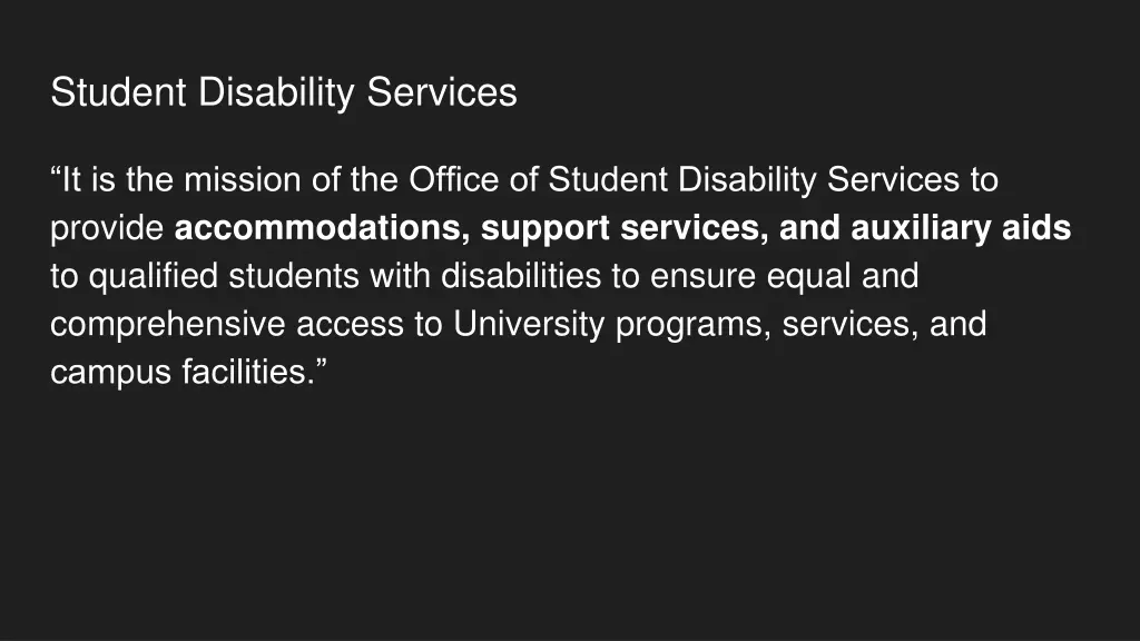 student disability services