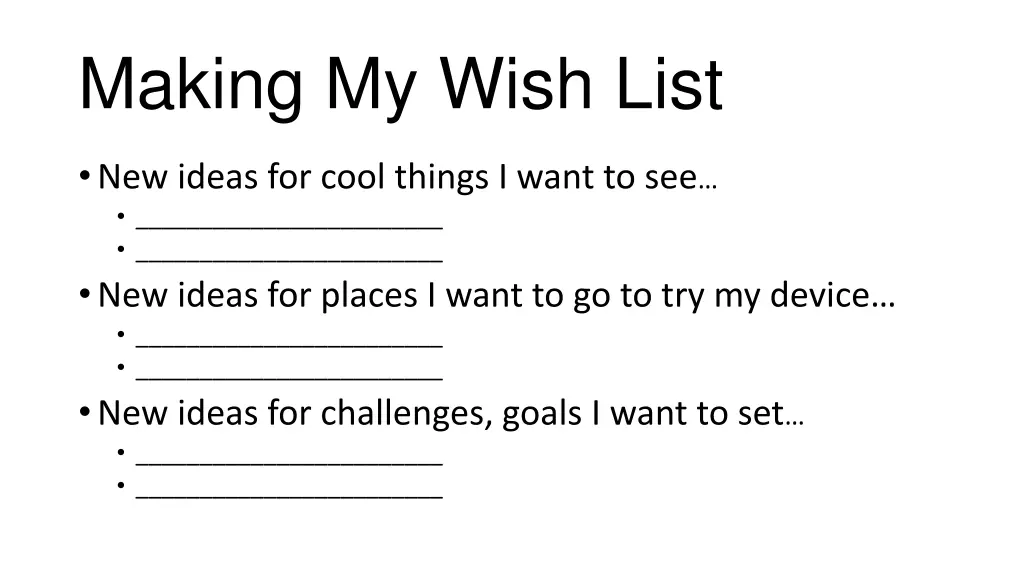 making my wish list