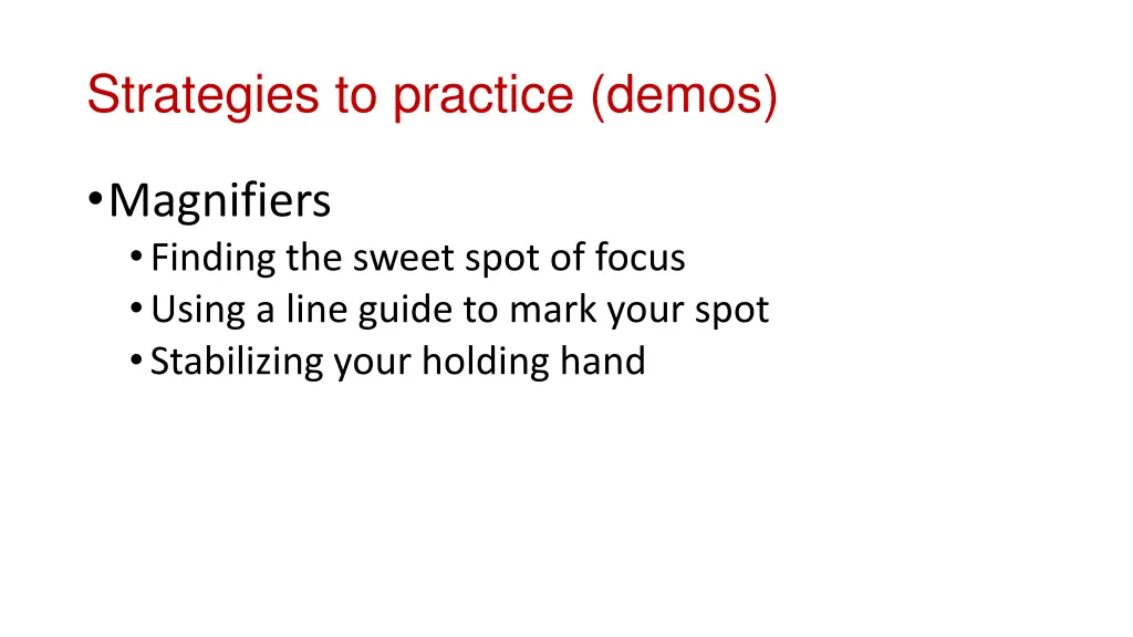 strategies to practice demos