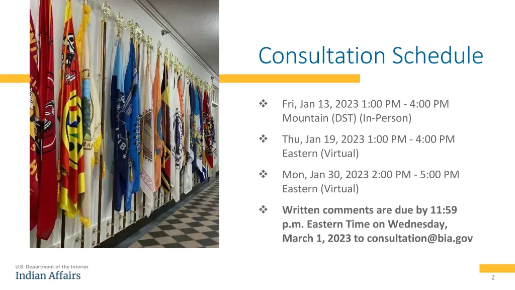 consultation schedule